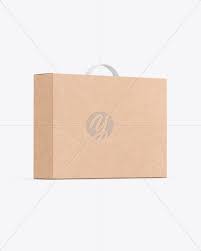 Download Kraft Box With Handle Mockup In Box Mockups On Yellow Images Object Mockups PSD Mockup Templates