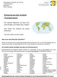 Einladung Aus Dem Ausland Touristenvisum Pdf Kostenfreier Download