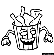 Fried Chicken Coloring Page Free Fried Chicken Online Coloring Chicken Coloring Pages Chicken Coloring Food Coloring Pages