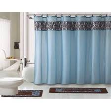Find great deals on bathroom rugs and bathmats at kohl's today! Wpm 4 Piece Luxury Majestic Flocking Blue Bath Rug Set 2 Piece Bathroom Rugs With Fabric Shower Curtain And Matching Rings