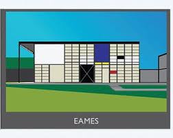 Mid Century Poster Op Etsy Een Wereldwijd Platform Voor Handgemaakte En Vintage Items Case Study Houses Eames House House Illustration