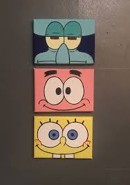 Spongebob Canvas Set Projects To Try In 2019 Painting Canvas Small Canvas Paintings Diy Canvas Art Canvas Painting Diy