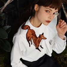 Swellegant Francesca Fox 狐 きつね classic cardigan/large fox/navy