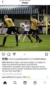 Many of whom have progressed through tottenham's youth academy have gone. Alfie Devine Breaks His Silence After Becoming Tottenham S Youngest Goalscorer In Marine Victory Football London