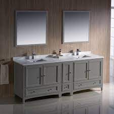 Walcut black 60inch bathroom vanity and sink combo modern mdf cabinet double vanities with double glass vessel sink and faucet combo (brown 2), 60 4.3 out of 5 stars 52 $1,150.99 $ 1,150. Fvn20 361236gr Oxford 84 Inch Gray Traditional Double Sink Bathroom Vanity Fvn20 361236gr Fst2060gr Oxford 84 Inch