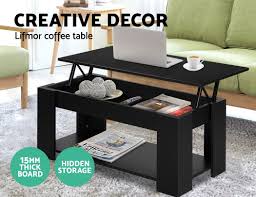 5 out of 5 stars. Artiss Lift Up Top Coffee Table Modern Tables Hidden Book Storage Shelf Black 9350062217726 Ebay