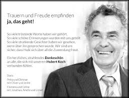 Traueranzeigen von Hubert Koch