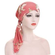 Foulard Femme Moderne Cheveux Chimio Rose à motifs ALOÏSE