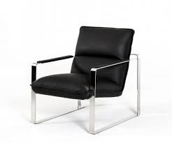 Shop the amani modern classic black leather channel tufted recliner occasional arm chair and other living room chairs at kathy kuo home. Modern Black Leather Lounge Chair With Steel Frame Las Vegas Nevada Vig Dunn Black