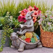 TERESA'S COLLECTIONS Garden Ornaments Outdoor, Rabbit Sitting
