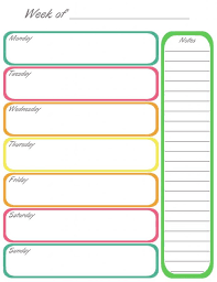 The template also provides an alternating color scheme to help distinguish each row in the calendar. 1 Week Planner Template Weekly Excel Cute Printable Word Pdf Google Docs