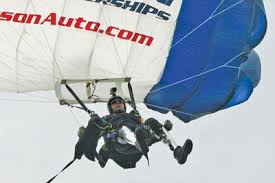 Bowman parachutes into Memorial Day service