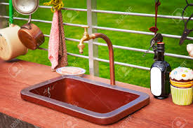 image of a rustic outdoor kitchen area