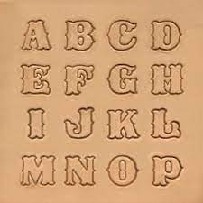 No finished product, pattern only. Craftool Standard Alphabet Stamp Set 8131 00 By Tandy Leather Alphabet Stamps Leather Craft Patterns Leather Carving