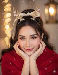 Cinematic portrait of person in santa claus outfit