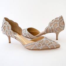 Badgley Mischka Ginny Available In Latte Ivory Sparkling Low Heels In A D Orsay Style That Badgley Mischka Shoes Wedding Wedding Shoes Heels Low Heel Shoes