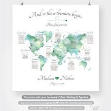 World Map Seating Chart Travel Theme Destination Wedding