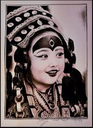 I painted Kumari, a living Goddess in the Nepali culture. Medium:  watercolor