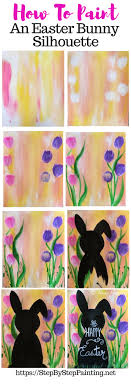 Check out this gallery of spring paintings you can learn to do at home! Easter Canvas Painting Bunny Silhouette Acrylic Painting Tutorial