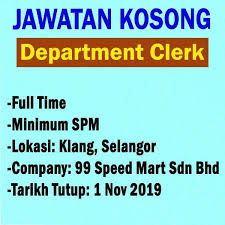 Kerja kosong shah alam & klang. Department Clerk Klang Selangor Jobs Full Time Admin Office Finance On Carousell