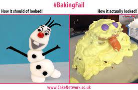 olaf cake fail do you wanna build a snowman it looks like he s melting cake fails baking fails build a snowman