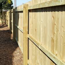 An uninterrupted line of boards stretches as far as the fence line runs with supporting posts. Fence Posts 100x100mm Wooden Post Pressure Treated Free Delivery Available
