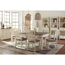 Signature Design By Ashley Bolanburg 7 Piece Dining Set In Antique White And Weathered Oak Nfm Upholstered Side Chair Farmhouse Dining Rustic Farmhouse Dining Table
