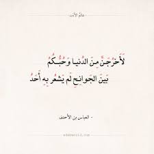 شعر العباس بن الأحنف لأخرجن من الدنيا وحبكم عالم الأدب Arabic Calligraphy Calligraphy