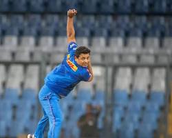 Piyush Chawla bowling a googly