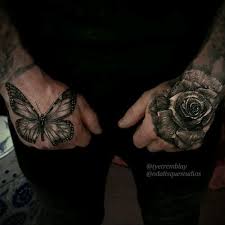 Maybe you would like to learn more about one of these? Tattoo Uploaded By Tye Tremblay Butterfly Rose Handtattoo Blackandgrey Realism 400308 Tattoodo