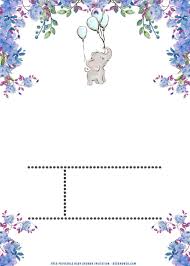 Blue bordered baby shower card. Free Printable Cute Baby Elephant Baby Shower Invi Baby Shower Invitation Templates Elephant Baby Shower Invitations Free Printable Baby Shower Invitations