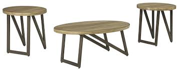 Ashley Furniture Signature Design Doughetti Casual 3 Piece Table Set Includes Cocktail T Coffee Table Living Room Coffee Table Ashley Furniture Living Room