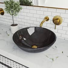 vigo round gray onyx glass vessel sink