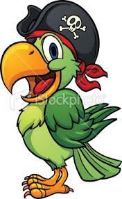 Cute Cartoon Pirate Parrot Vector Illustration With Simple Pirate Clip Art Parrot Cartoon Pirate Parrot