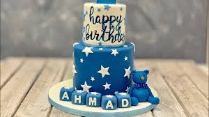 Maybe you would like to learn more about one of these? 1st Birthday Cake Blue Bear Cake Star Blocks Cake Youtube