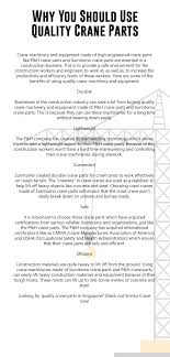 Here Are Some Of The Importance Of Using Quality Crane Parts In Construction Work And Processes Business Data Business Tips National Board