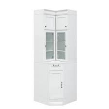 Added needed storage space for dinnerware and glasses. Martingale True White Beadboard Modular Corner Storage Cabinet Sk19194c Tw The Home Depot Corner Storage Cabinet Corner Storage White Beadboard