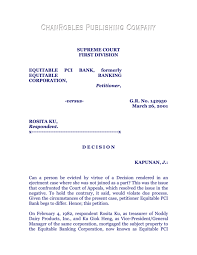 In 1967, philippine bank of commerce was acquired by meralco securities corporation (now first philippine holdings), owned by the lopezes, and was renamed philippine commercial international bank or pci bank. Equitable Pci Bank Vs Rosita Ku G R No 142950 26 March 2001