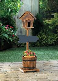 Birds And Blooms Contest Bring On The Birds And Blooms Contest Birdhouses Rustic Barrel Planter Bird House