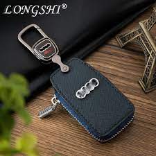 Longshi Top 2018 Leather Car Key Case Cover Key Holder Men Women Fashion Key Wallet For Audi A6l A4l A1 A3 A4 A6 A7 A8 Q3 Q5 Q7 Rev Key Wallet