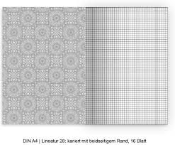 Lineatur fünfundzwanzig doppelseite a5 ganzes blatt drucken.svg. Kartenkaufrausch 1 Schickes Boho Stil Din A4 Schulheft Rechenhefte Mit Ethno Sternen Muster In Rosa Lineatur 28 Kariertes Heft Schulhefte Burobedarf Schreibwaren