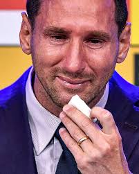 Three years ago, Leo Messi broke down in tears while saying goodbye to  Barcelona and it didn't seem real 😭