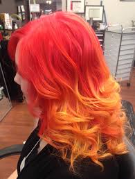Red orange and yellow ombre hair. Pin En Hair Color I Love