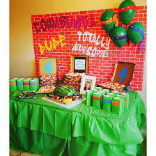 The dress code is green. Ninja Turtle Party Table Decorations Food Teenage Mutant Ninja Turtles Party Ninja Turtle Party Mutant Ninja Turtles Party