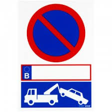 Faire une station, s'arrêter dans un lieu. Picto Adhesif Defense De Stationner N Plaque