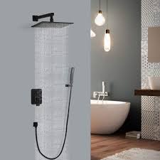 Free shipping on most items. Matte Black Combo Set For Bathroom Buluxe Black Shower System 8 Inch Wall Mounted Shower Faucet Set With Square High Pressure Rainfall Shower Head And Handheld Kitchen Bathroom Fixtures Tools