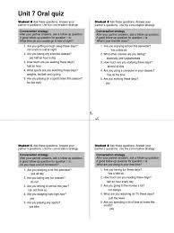 Choose the appropriate time to ask these questions. Unit 7 Oral Quiz What S Your Favorite Class What Time Do You Usually Go To Bed At Night Pdf