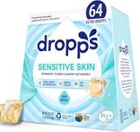 Dropps Cápsulas de detergente para ropa de piel sensible, Crisp Breeze (64  unidades) - Cápsulas de lavandería probadas por dermatólogos, suministros  ...