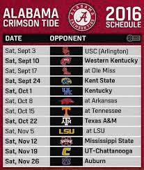 Alabama 2016 Schedule Alabama Crimson Tide Alabama Crimson Tide Football Crimson Tide Fans
