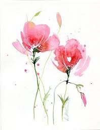 How to paint watercolor flowers easy. Simple Original 8x10 Painting Minimalist Scandi Floral Art Etsy Flower Painting Art Painting Gallery 8x10 Painting